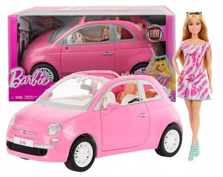BARBIE AUTO FIAT 500 KABRIOLET SAMOCHÓD DLA LALEK Barbie zestaw z lalką HRG59