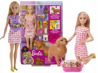 Lalka Barbie narodziny piesków HCK75
