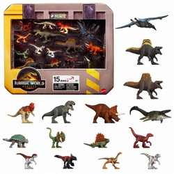JURASSIC WORLD ODRODZENIE Dinozaury minifigurki zestaw 15 figurek JGB53