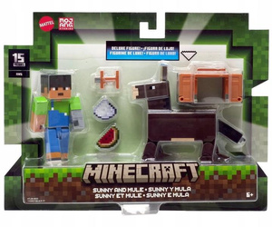 MINECRAFT FIGURKA SUNNY pikselowa figurka, OSIOŁ + akcesoria HTL90