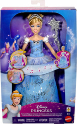DISNEY KSIĘŻNICZKI LALKA KOPCIUSZEK Magiczna suknia balowa światła, dźwięk JBF94