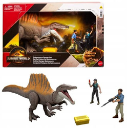JURASSIC WORLD ODRODZENIE ZESTAW GROZY Spinozaur + figurki JGB54
