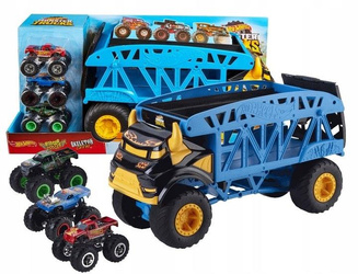 HOT WHEELS MONSTER TRUCK TRANSPORTER AUTEK Monster Mover + 3 autka GGB64