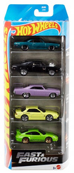 FAST & FURIOUS HOT WHEELS PIĘCIOPAK ZESTAW 5 autek 5-pak JDR19