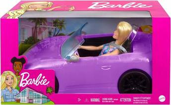 Lalka Barbie i fioletowy Kabriolet HBY29