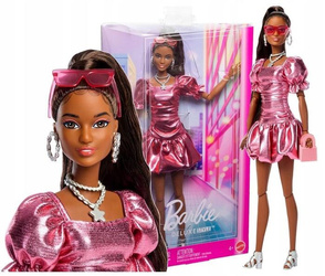LALKA BARBIE DELUXE STYLE #6 w stroju z metalicznym połyskiem JFP41