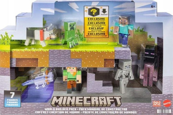 MINECRAFT EKSKLUZYWNY ZESTAW 7 FIGUREK Steve, Creeper, Enderman, Szkielet JFG66