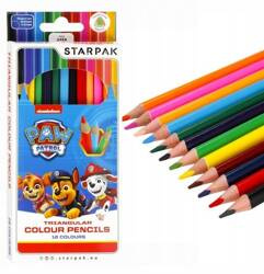 PSI PATROL KREDKI OŁÓWKOWE TRÓJKĄTNE 12 KOLORÓW