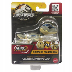 JURASSIC WORLD DINOZAUR Fierce Changers Hidden Hatchers: Velociraptor Blue HLP01