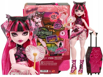 LALKA MONSTER HIGH STRASZYSEKRETY S7 Draculaura wakacje zestaw z walizką JDR50
